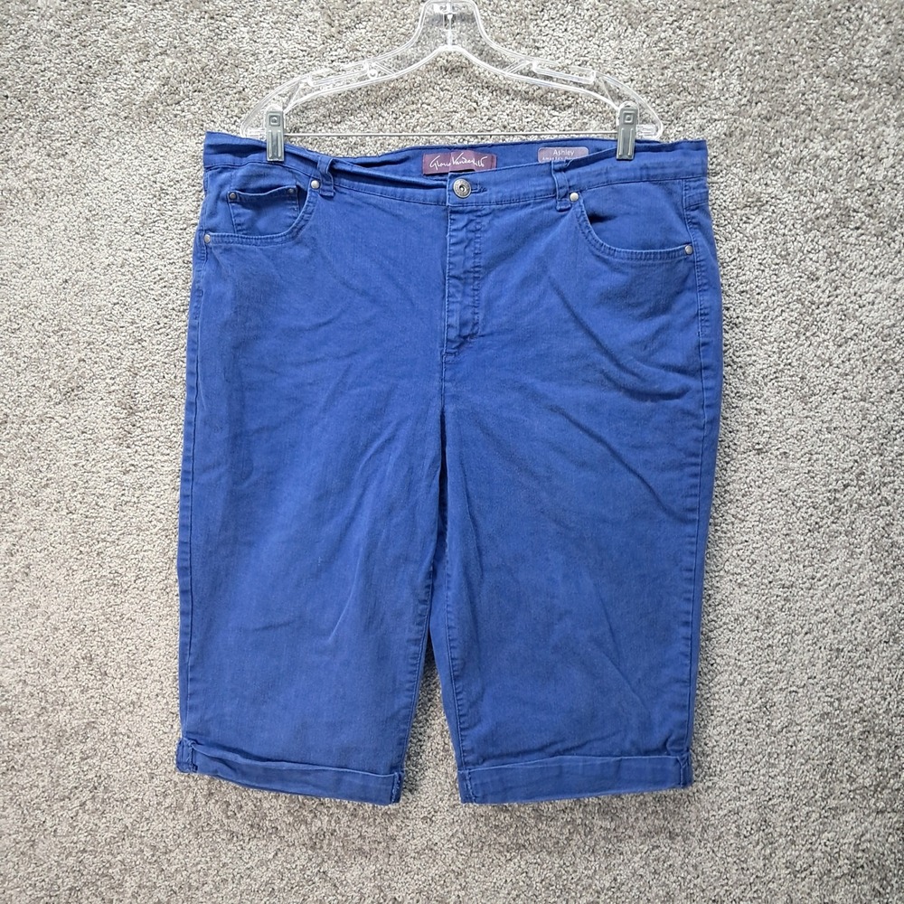 Gloria Vanderbilt Ashley Bermuda Shorts Blue Denim Plus Size 18W Cuffed Hem